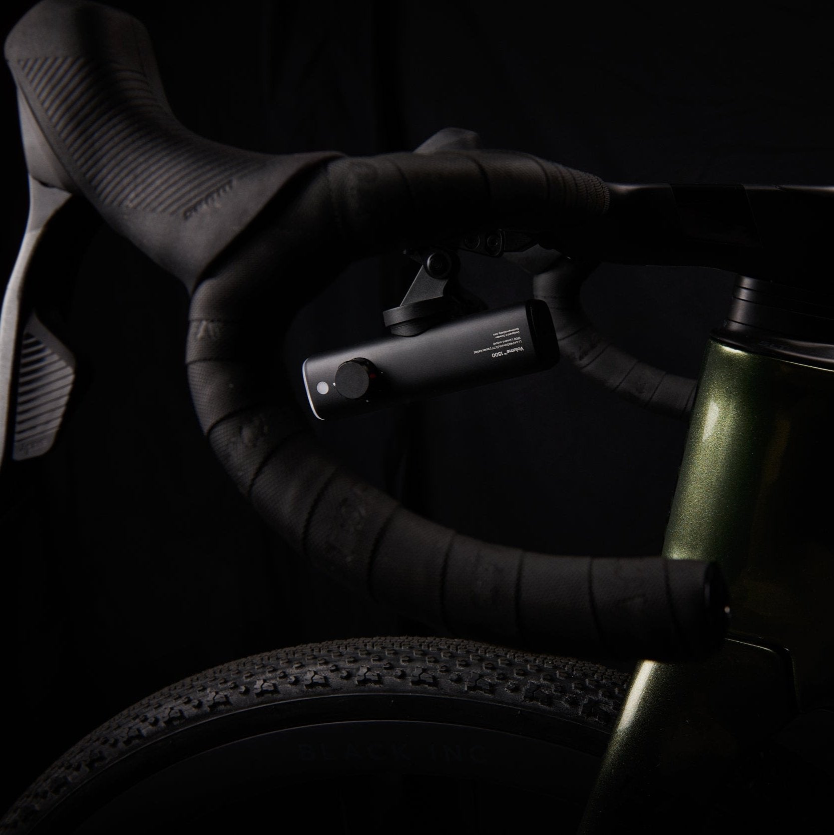 Bookman Volume black bike under handlebar gopro mount green factor ostro gravel bike #color_black