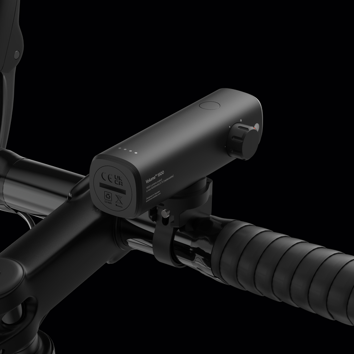 Bookman Volume black bike light in garmin handlebar mount #color_black