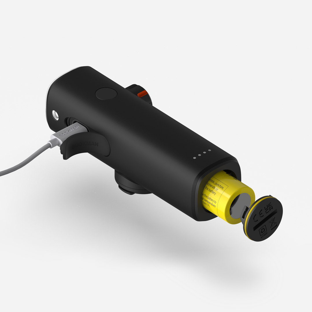 Bookman Volume 1500 black bike light side raplaceable battery #color_black