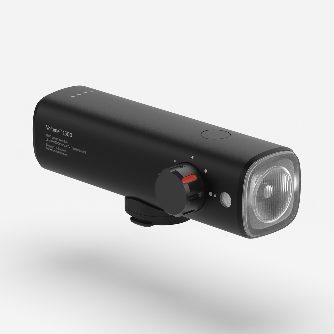 Bookman Volume black bike light perspective view on white #color_black