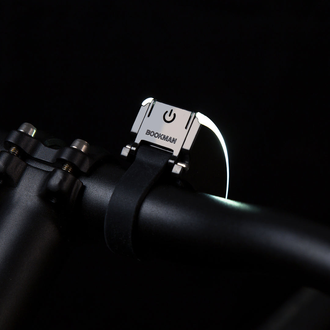 Curve front rechargeable bike light on bike #color_black