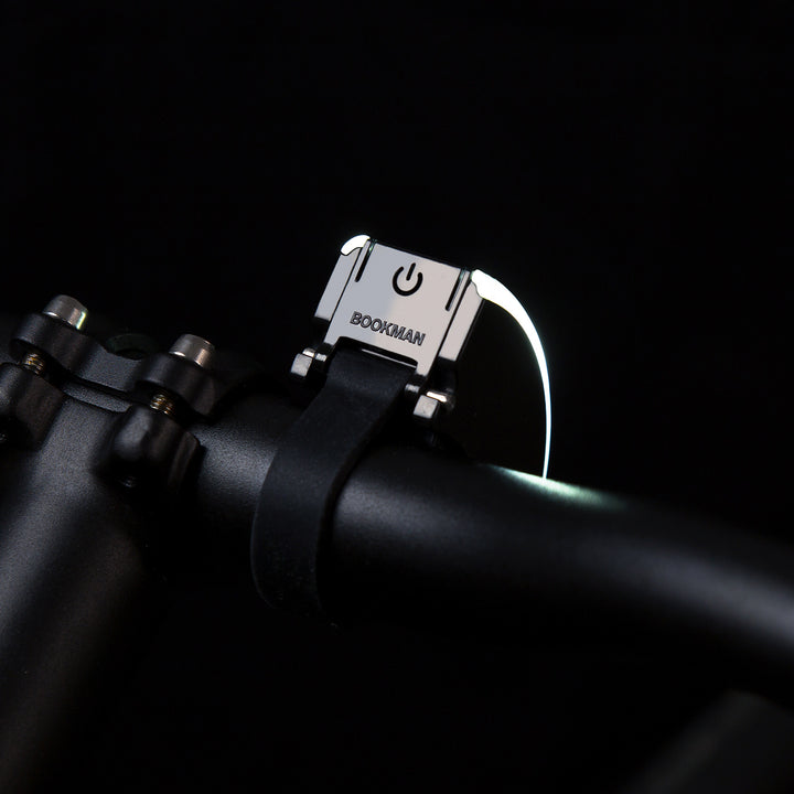 Curve front rechargeable bike light on bike #color_black