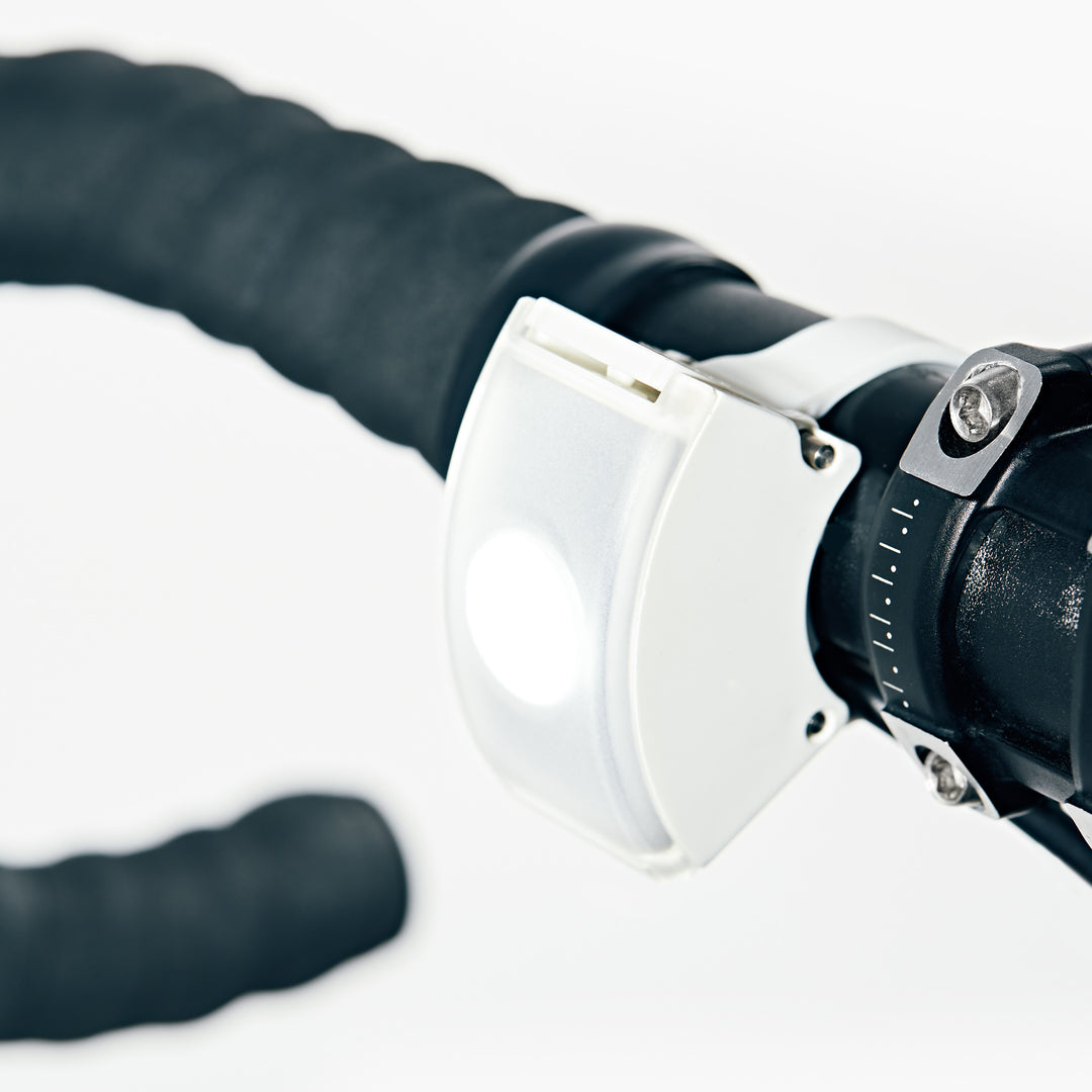 Curve front bicycle light on bike #color_white