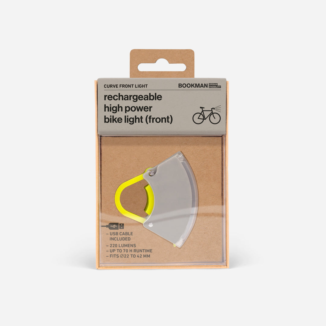 Curve front bicycle light in packaging #color_grey