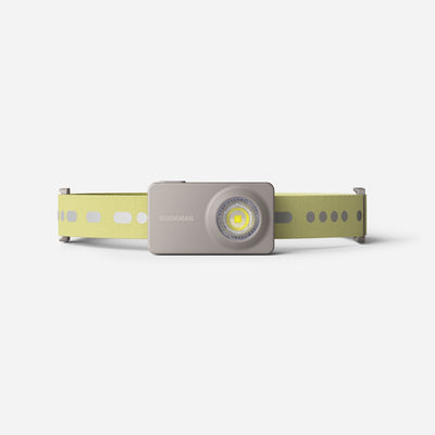 Monocle rechargeable headlamp from front #color_sandgray