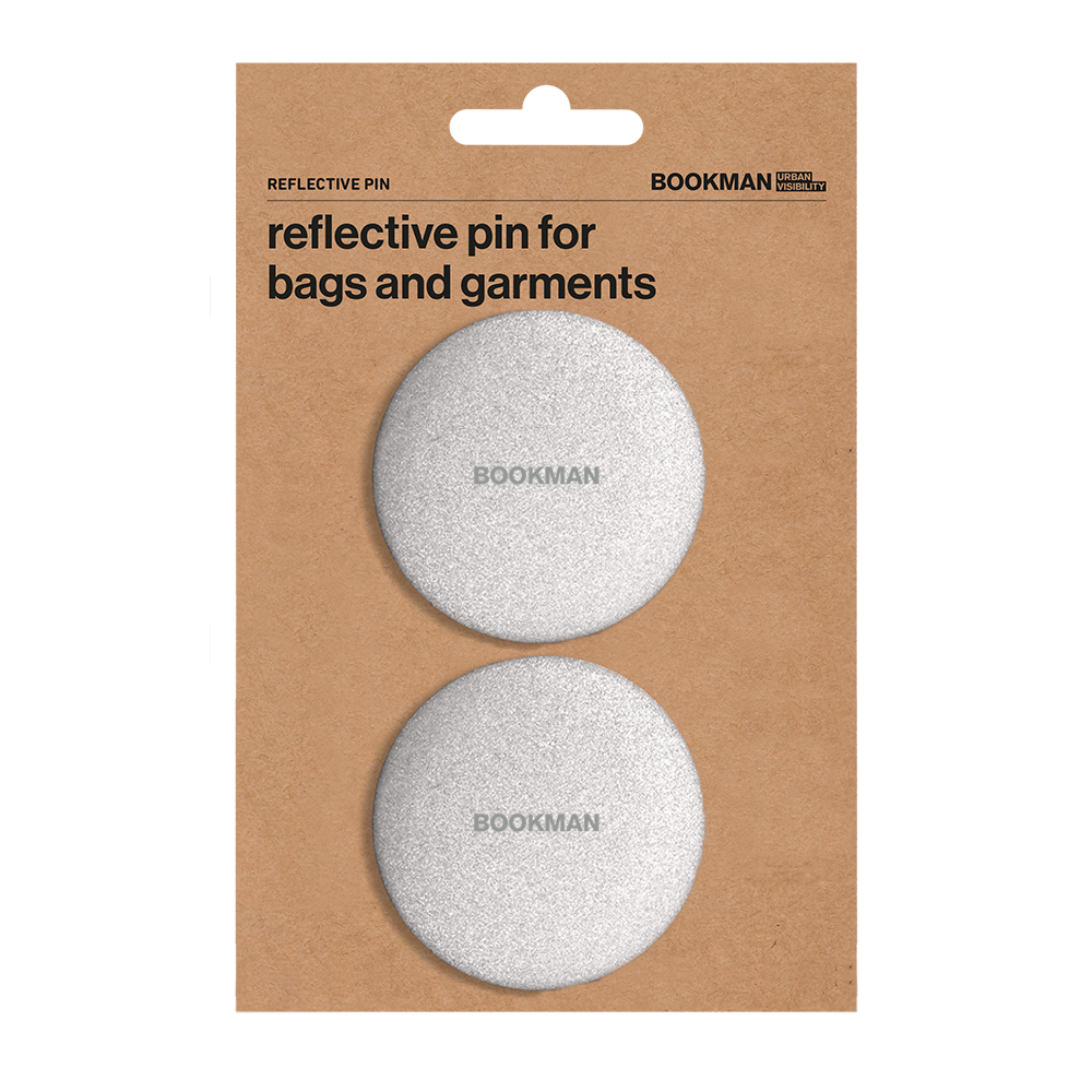 Reflective pin for garments and bags in packaging, new #color_silver