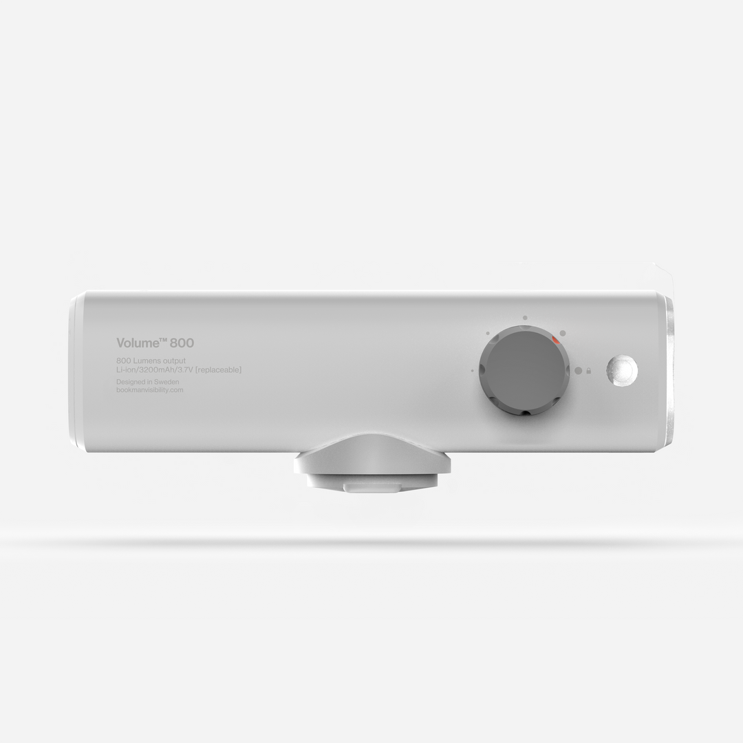 White color bike light Volume 800 from Bookman
