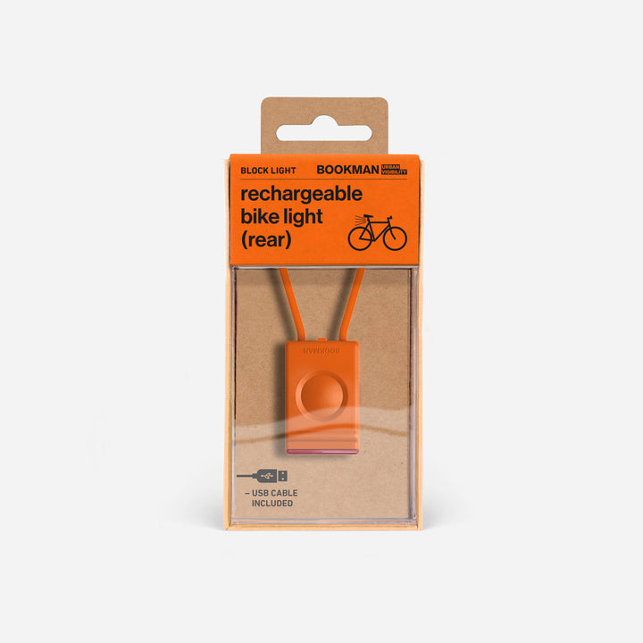 Block Light rear bicycle light in packaging #color_orange