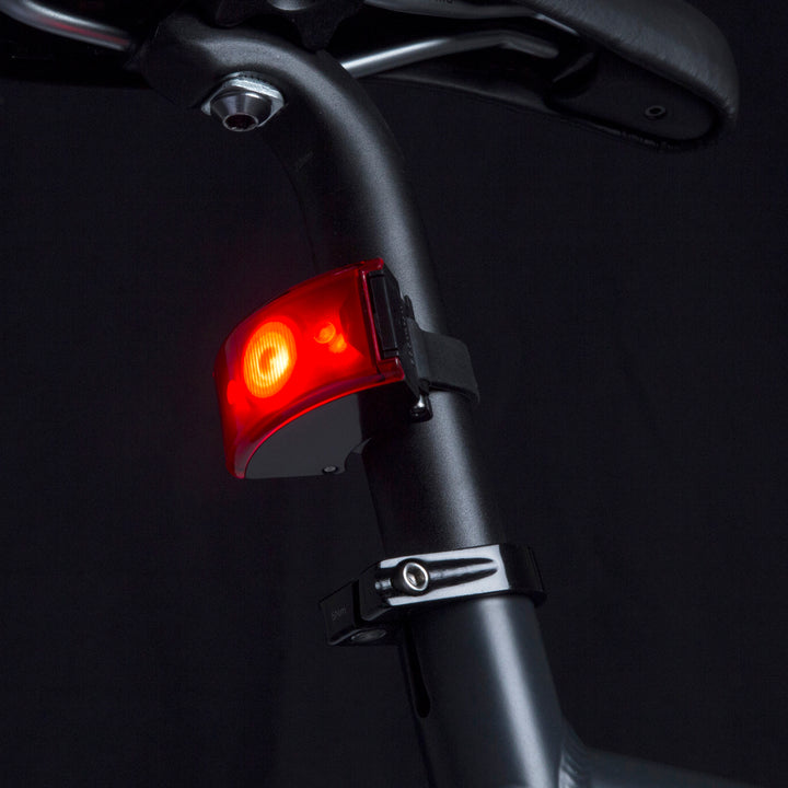 Curve rear rechargeable bike light on bike #color_black