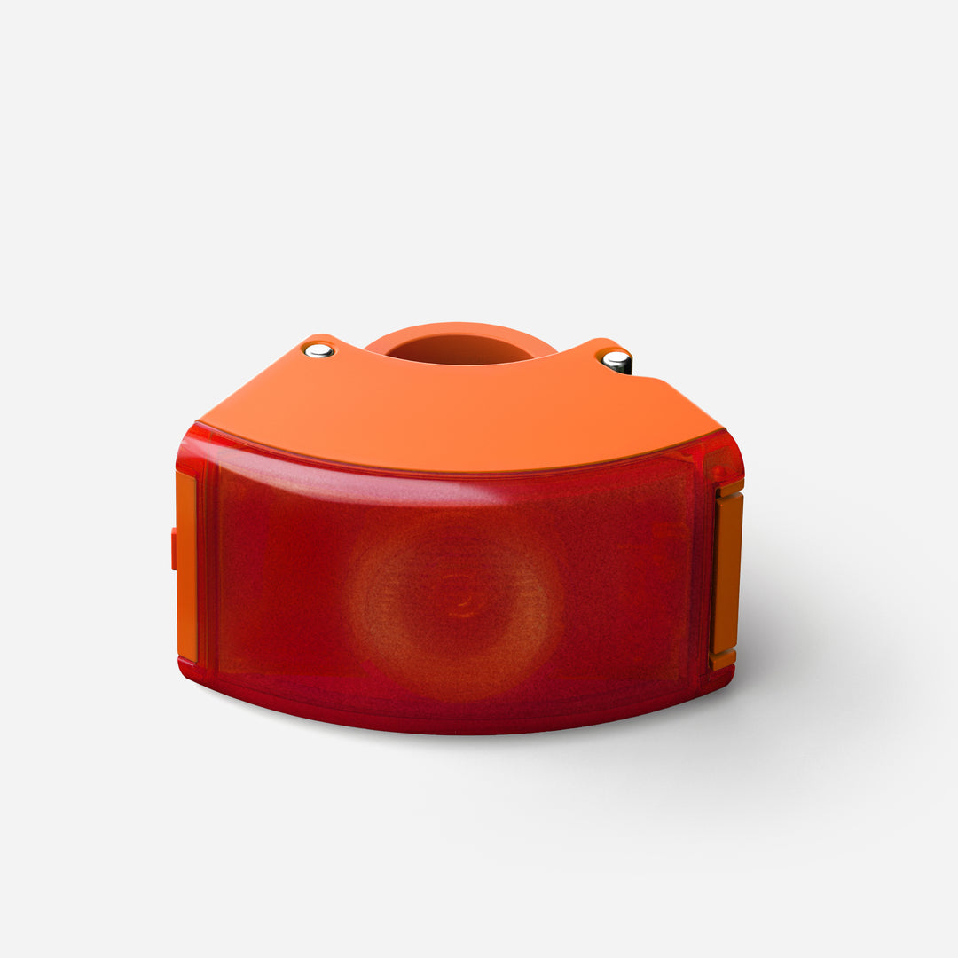 Curve rear bicycle light in angle #color_orange