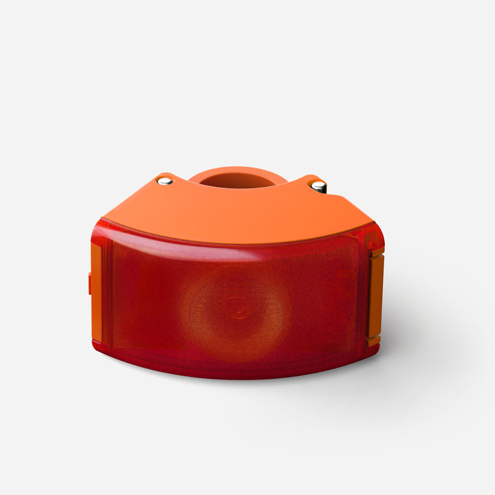 Curve rear bicycle light in angle #color_orange