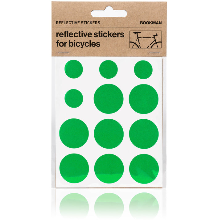 Reflective Dots Stickers for Bikes - Green | BOOKMAN