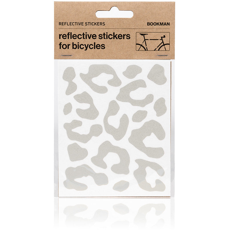 Reflective Stickers for Bikes - Leopard Print - White | BOOKMAN