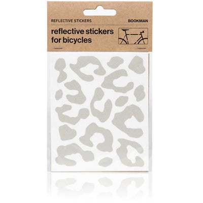 Reflective Stickers for Bikes - Leopard Print - White | BOOKMAN
