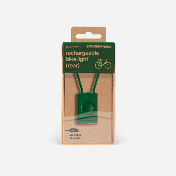 Block Light rear bicycle light in packaging #color_green