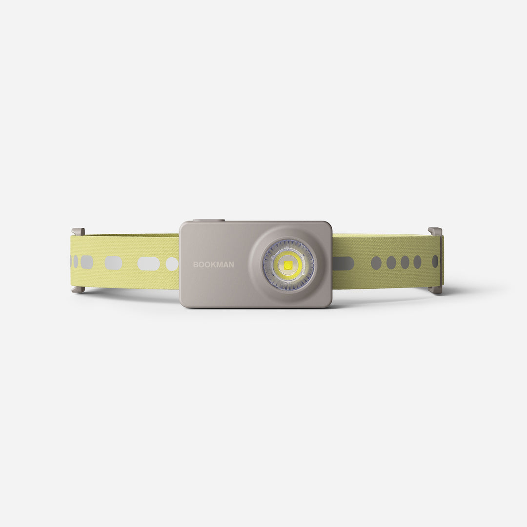 Monocle rechargeable headlamp from front #color_sandgray